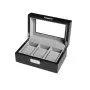 Ditur Caja para relojes 3 relojes Negro Madera 0000228