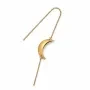 Jane Kønig Big Half Moon NO. 2 Chain Earrring Pendiente Individual Acero Inoxidable Chapado en Oro BHME-AW26-SS-G