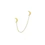 Jane Kønig Double Half Moon NO. 2 chain stud Pendiente Individual Acero Inoxidable Chapado en Oro DHMC-AW26-SS-G