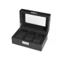 Ditur Caja para relojes 3 relojes Negro Carbono imitado 0000229