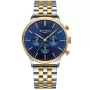 Reloj Bonvier Chronograph BV052 con esfera Azul, caja de 42 mm de diámetro y correa Pulsera de metal, Banda de metal bicolor en Oro, Plata.