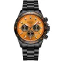 Reloj Dissing D1453 con esfera Naranja, caja de 43 mm de diámetro y correa Pulsera de metal en Negro.