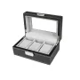 Ditur Caja para relojes 3 relojes Negro Cuero sintético KXD0521