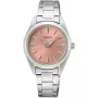 Reloj Seiko Classic Ladies SUR529P1 con esfera Rosa, caja de 30 mm de diámetro y correa Pulsera de metal en Plata.