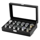 Ditur Caja para relojes 12 relojes Negro Carbono imitado DIT0000238