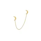 Jane Kønig Double Half Moon NO. 2 chain stud Pendiente Individual Acero Inoxidable Chapado en Oro DHMC-AW26-SS-G
